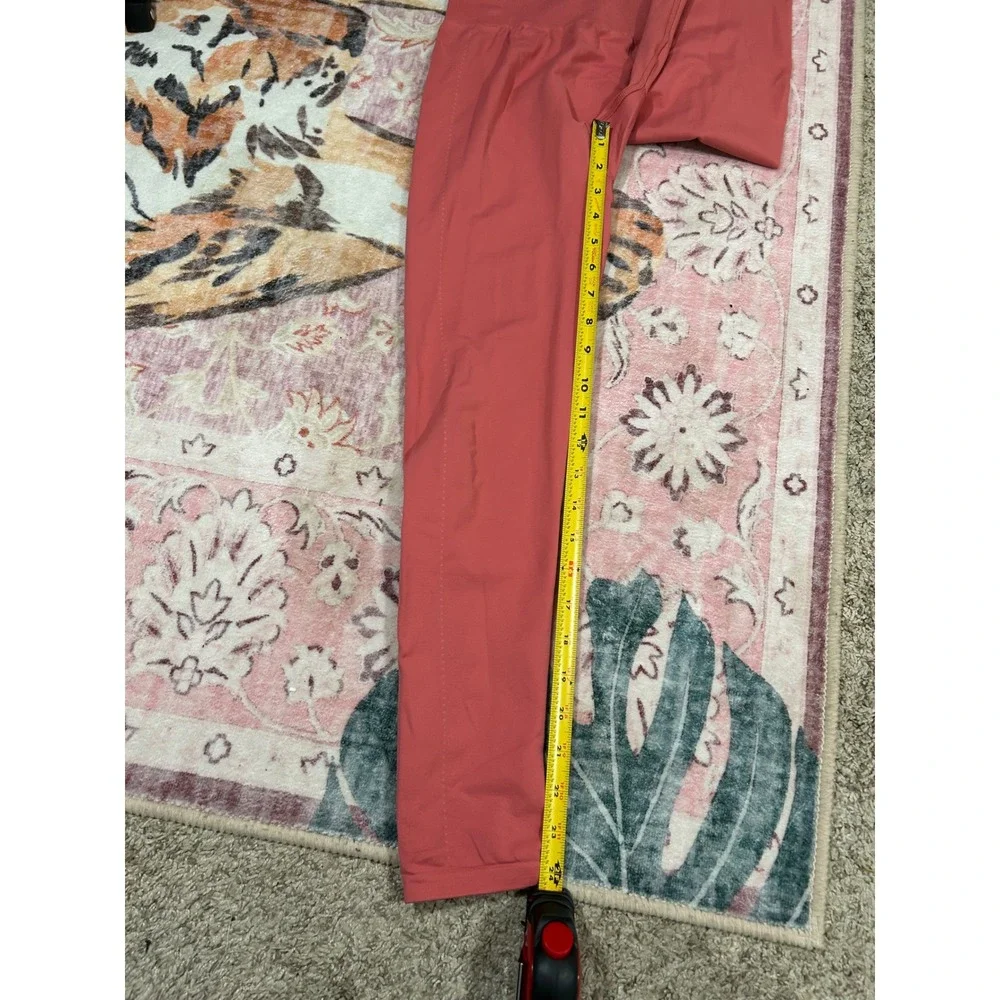Gymshark Vital Seamless Leggings Coral Pink Orange Workout High Waist‎ Small